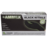 Ammex Black Nitrile Powder Free Exam Gloves
