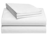 54&quot; x 90&quot; T180 Single Flat Sheets, White