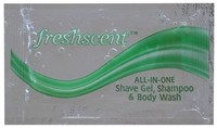 Freshscent - .34oz Shampoo, Shave, &amp; Body Wash Clear Packet 