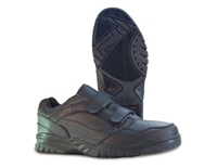 Velcro Leather Low Top Athletic Shoes - Black or White