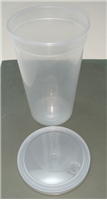 22oz Clear Plastic Cup w/Lid