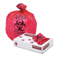 Bio-Hazard Red Trash Bags - 33 Gallon (33x39)