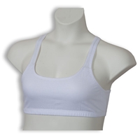 Cotton Spandex Sports Bra - White